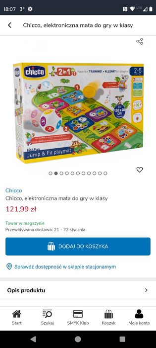 Chicco elektroniczna mata do gry w klasy