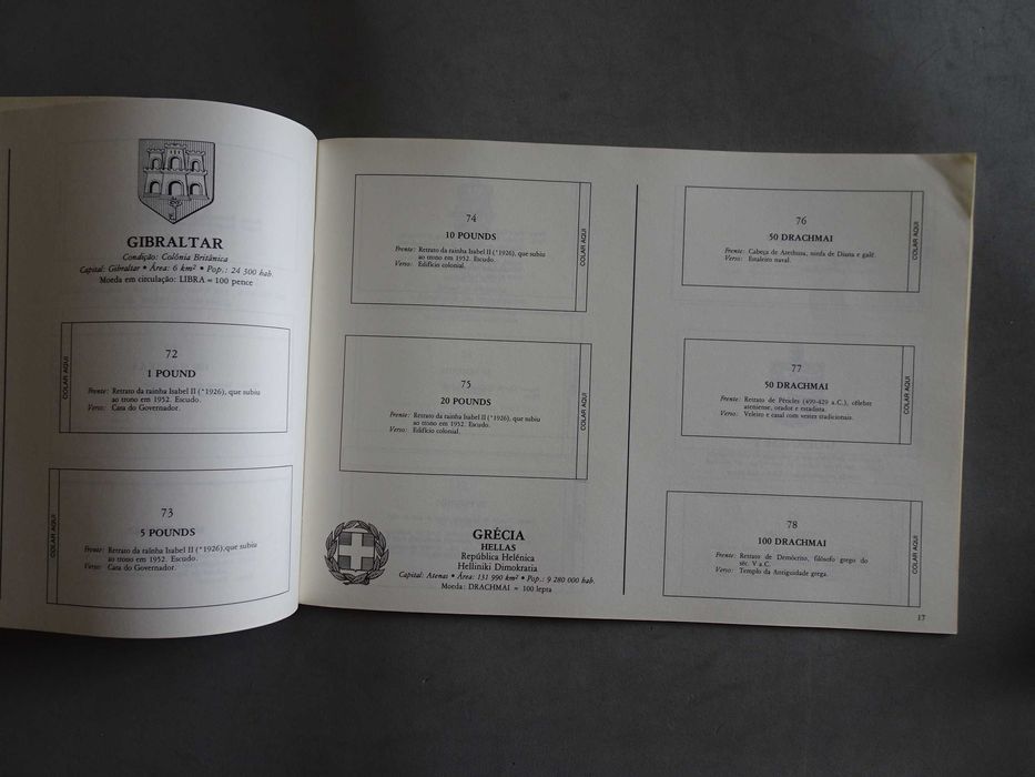 Caderneta de cromos vazia Notas de todo o mundo - Volume I - Europa --