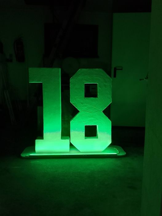 Cyfry 18 podświetlane LED kolorowe