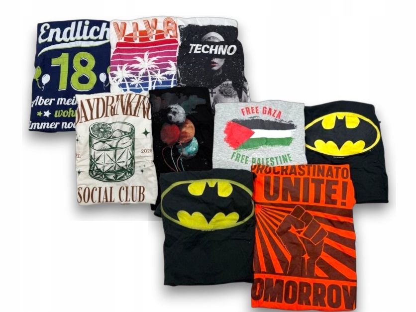 Koszulka T-Shirt Męska | Rozm. M Zestaw 9Szt.