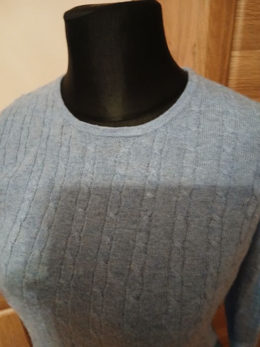 Sweter błękitny z dodatkiem wełny  H&M rozmiar S