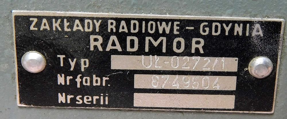 Ładowarka akumulatorów radiotelefonu UŁ 0272 1 RADMOR na części [K1]