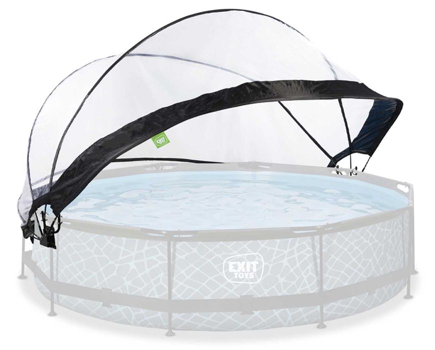 Basen EXIT WOOD BRĄZ okrągły 300 cm składany dach kopuła + pompa