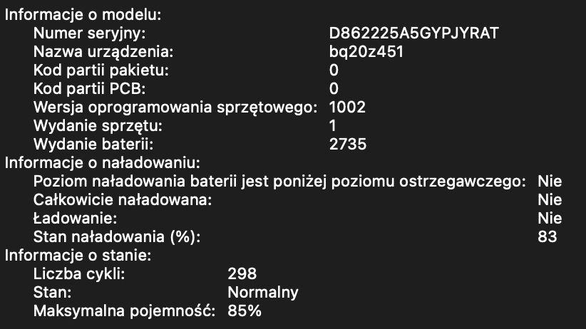 MacBook Air M1 2020 8GB 256GB | 85% baterii | Space Gray | Sprawny