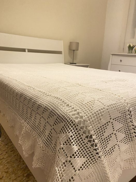 Colcha em Croché feita à mão.