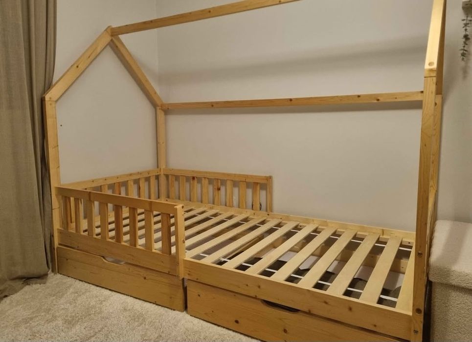 Cama Montessori Natural com 2 Gavetas