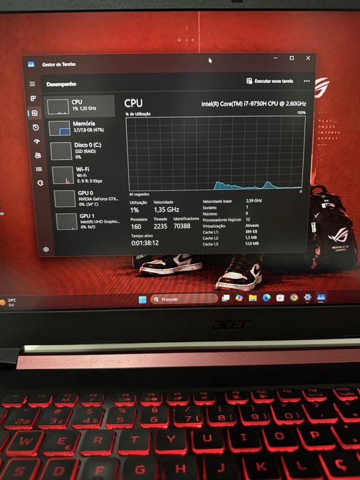 Portátil Gaming Acer Nitro 5 - i7 9th + GTX 1650 (Pagamento 3x Klarna)