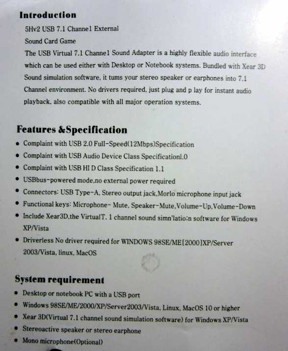 Placa de som externa USB