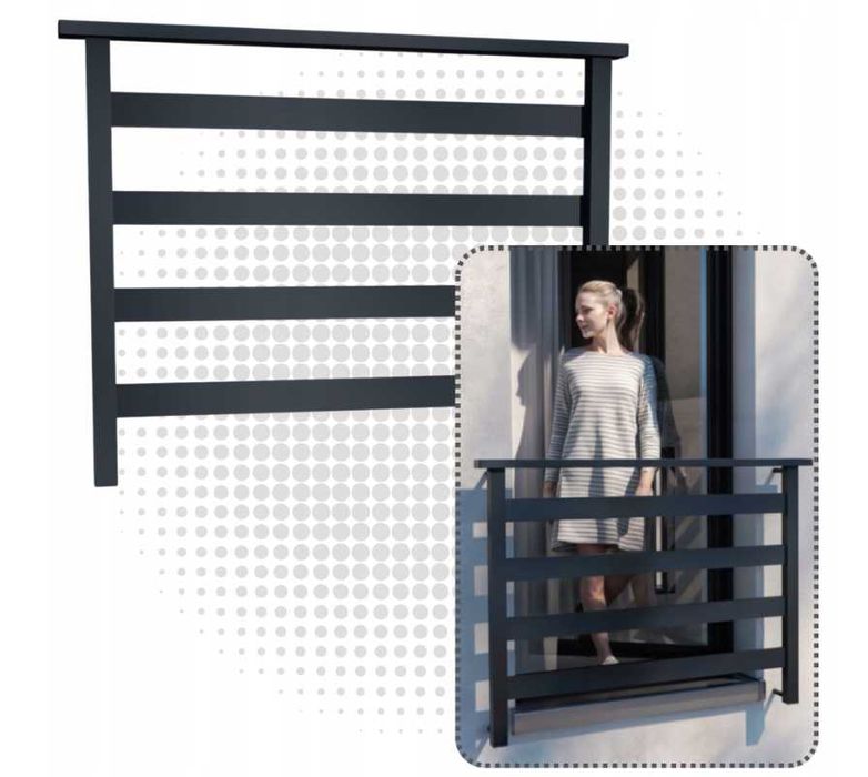 Balkon francuski 140 cm Balustrada nowoczesna balkonowa nierdzewna