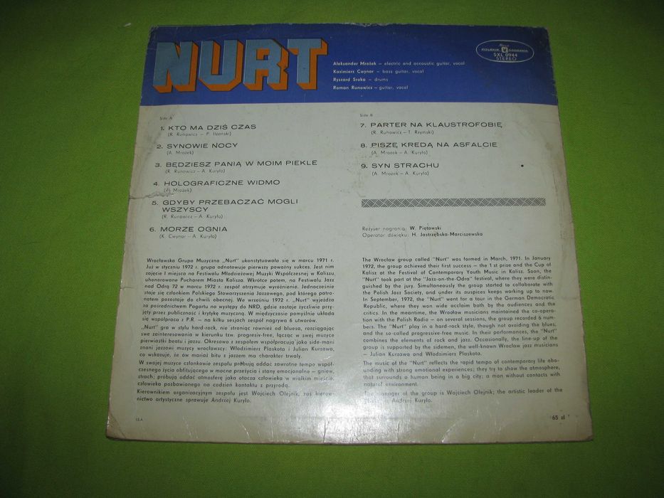 Nurt - 1 Press stan P winyl Lp