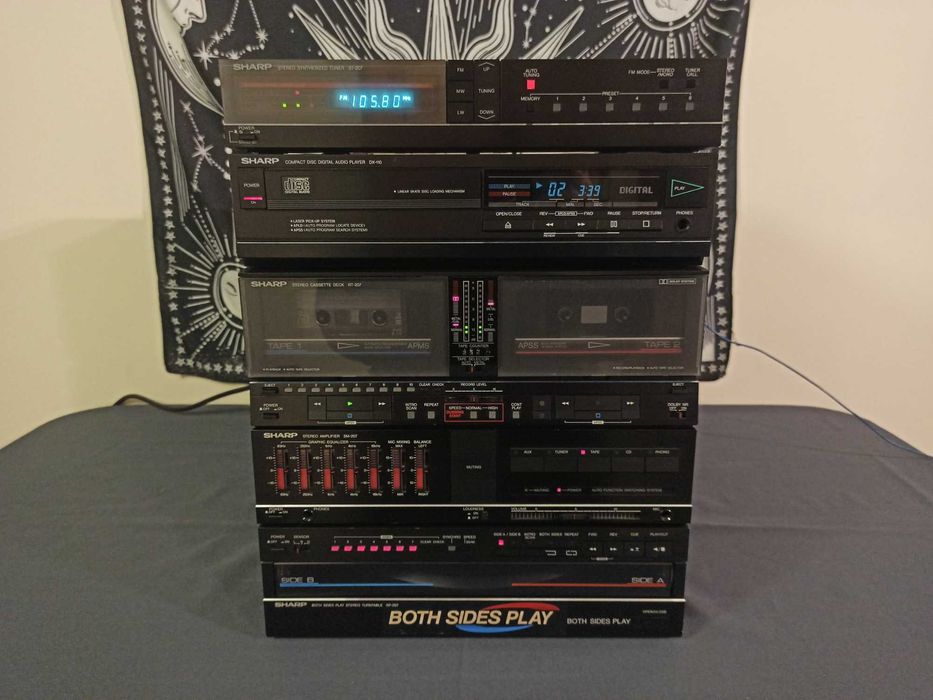 Wieża midi SHARP 207 z gramofon SHARP RP-207 dwustronny szuflada