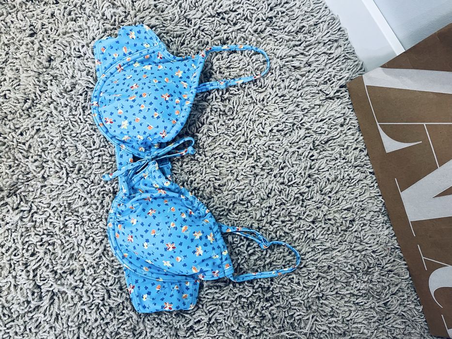 Biustonosz kapielowy niebieski bikini rozm M