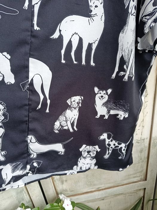 Bluzka motyw psa biust 67x2 2XL 3XL batwing novelty print