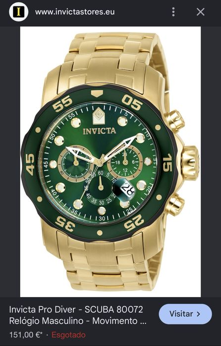 INVICTA PRO DIVER - SCUBA 80072 Relógio de Quartzo Masculino - 48 mm