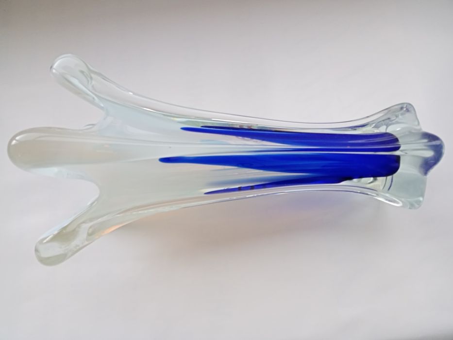 Подарок  на 60 летний юбилей стекляная ваза  ручной работы