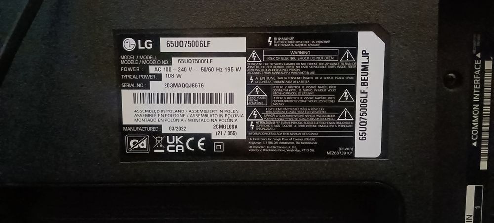 Vendo smart TV LG 65