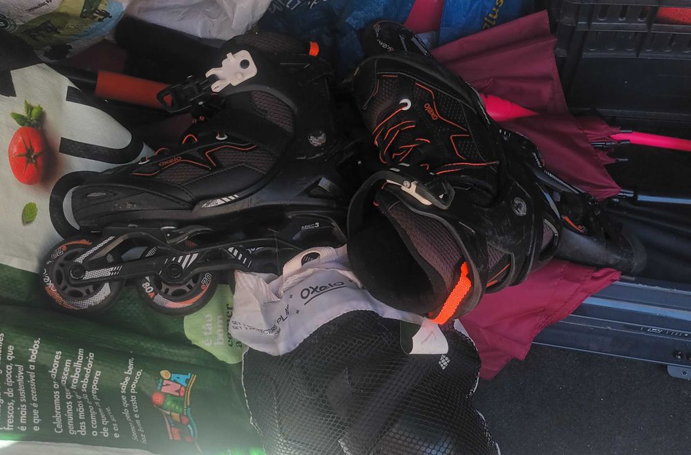 Patins extensíveis com todas as protecções incluidas