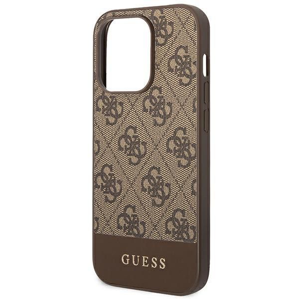 Etui Guess do iPhone 14 Pro Max Hardcase 4G Stripe Collection Brown