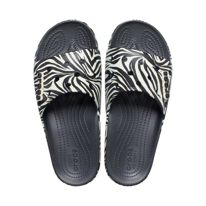 CROCS Mules Classic Animal Remix Sandal padrão zebra (38/39) NOVAS