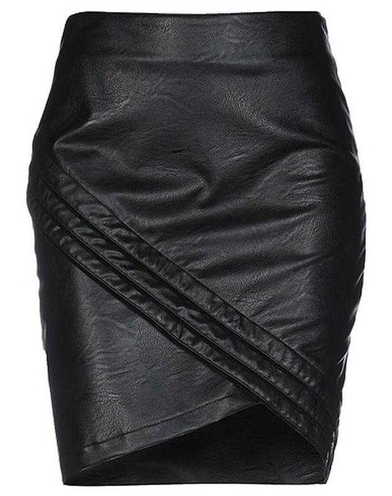 Юбка эко кожа р. М,  Италия / крута стильна чорна спідниця екошкіра