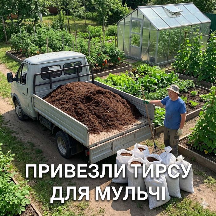 Тирса, опилки, мульча для сада и огорода — в мешках и навалом