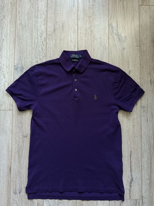 Поло Polo Ralph Lauren (Slim Fit Pima Stretch Mesh) фіолетова