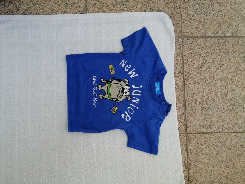 2 t-shirts manga curta, 12 a 24 meses