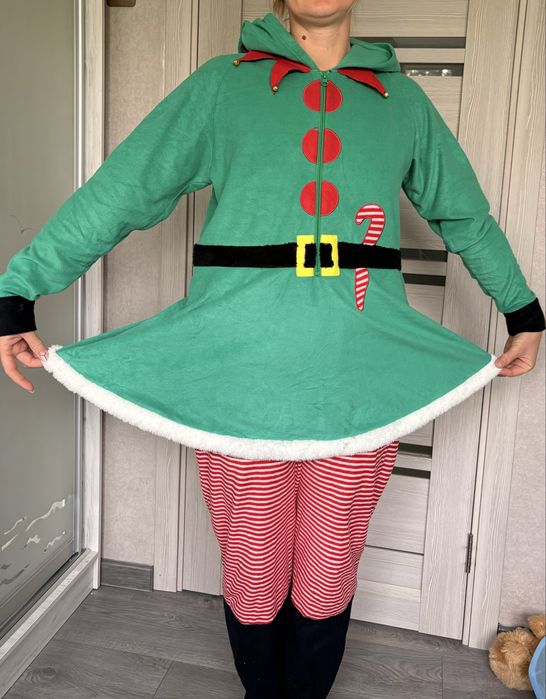 Сукня міссіс Санти, плаття новорічне, карнавальне, костюм ельфа