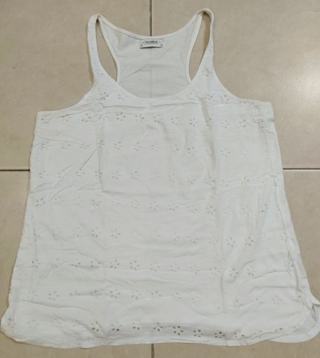 Top branco rendado Pull&Bear