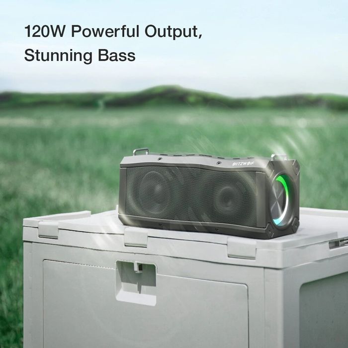 Coluna de Som portátil  120W com bluetooth Quad Drivers Deep Bass Ster