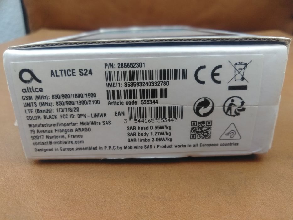 Smartphone, Android,Altice S24,com Película, NOVO