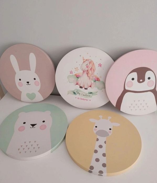 Lote de 5 quadros para quarto de bebé  / criança