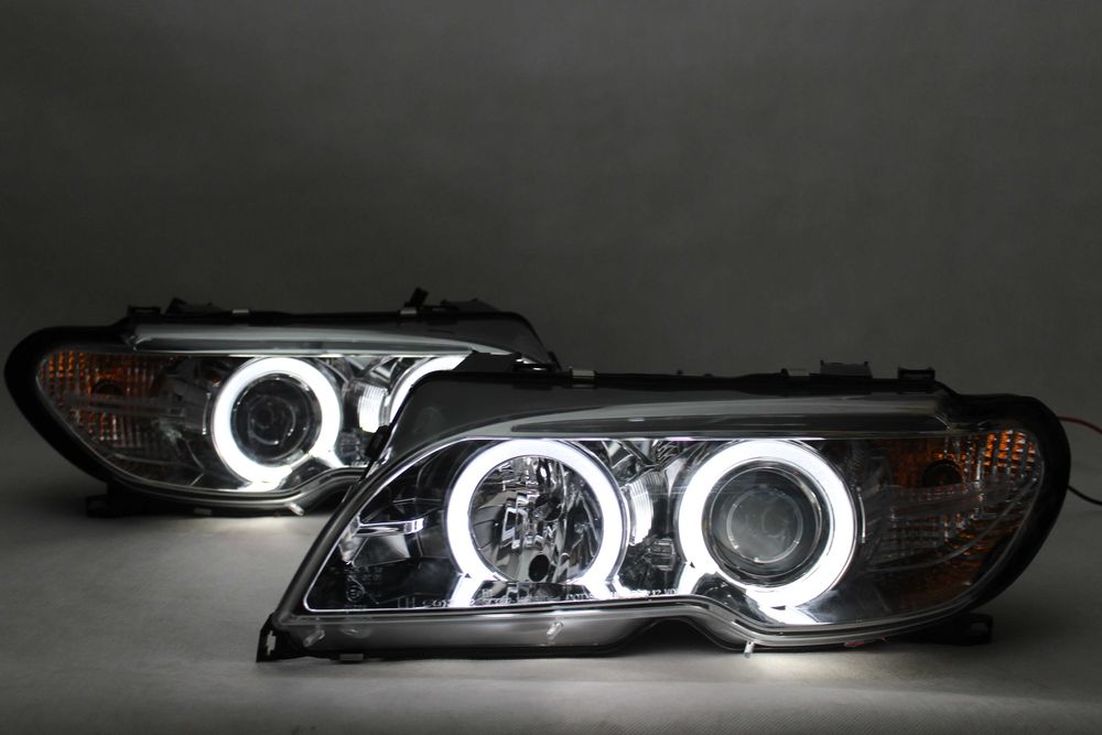 Lampy przednie przód BMW E46 COUPE 03-06 D2S CCFL LED XENON RINGI CHRO