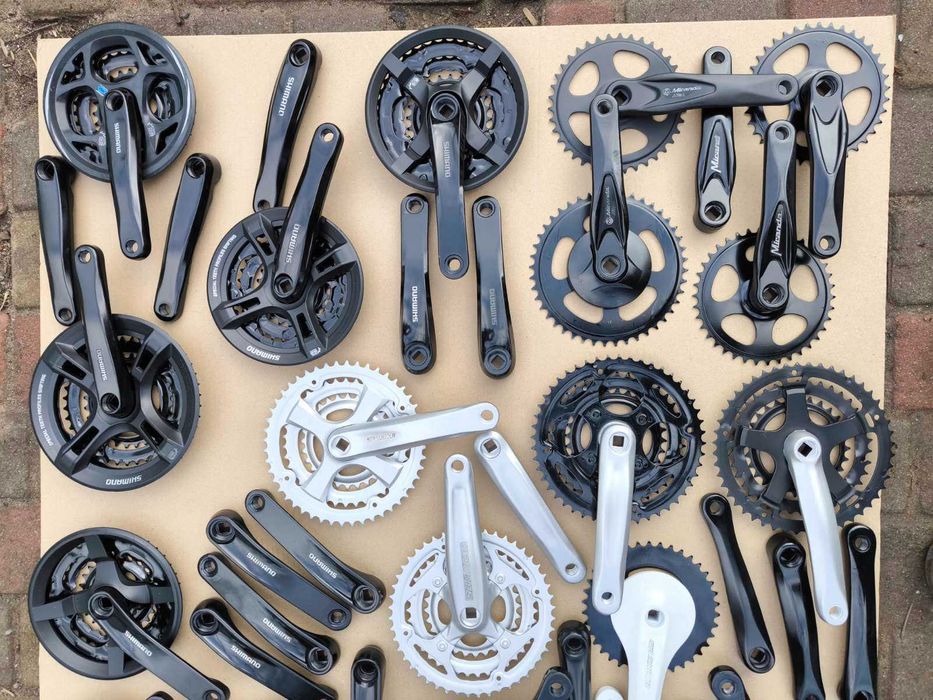 Шатуны алюминиевые велосипеда Shimano, Miranda, SR Santour, Sram,