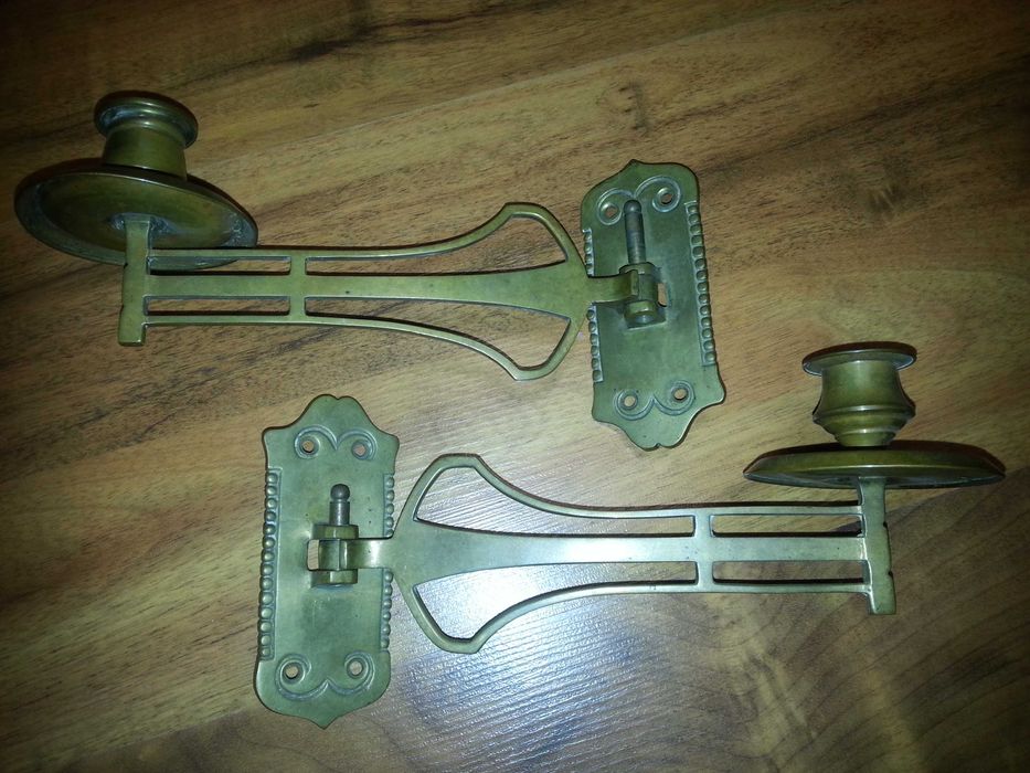 Świeczniki od pianina - zabytkowe, stary instrument.