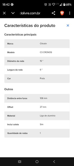Alufelgi Citroen C3 C4 C5 Berlingo Xara 15"