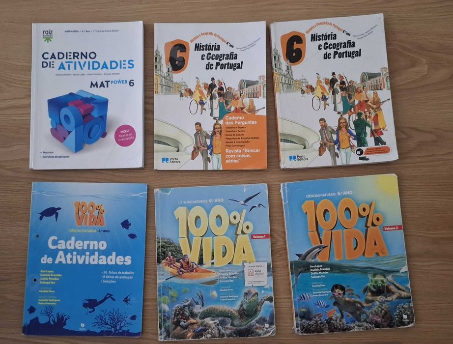 Livros e cadernos de atividades 6 ano