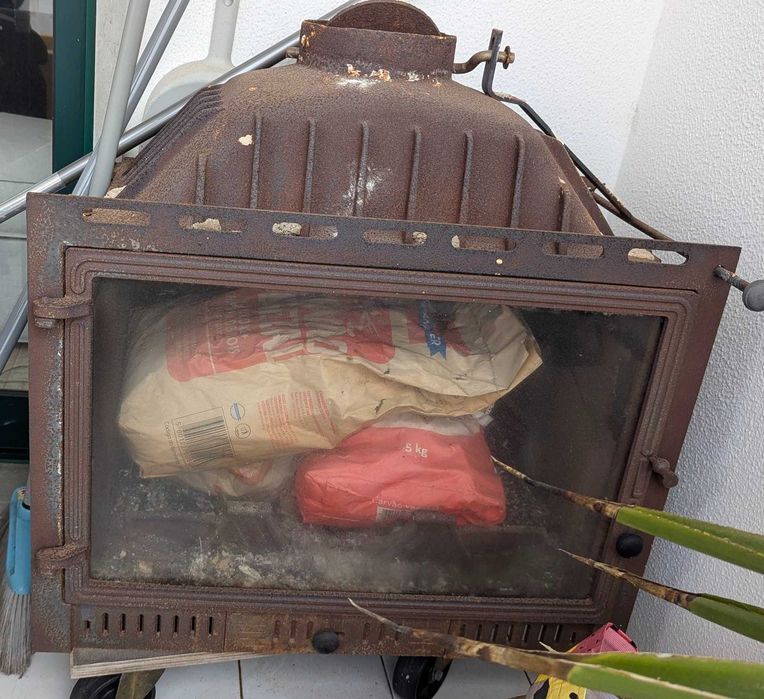 Lareira em granito desmontada + Recuperador de calor