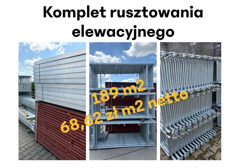 Zestaw nowego rusztowania elewacyjnego 189m2