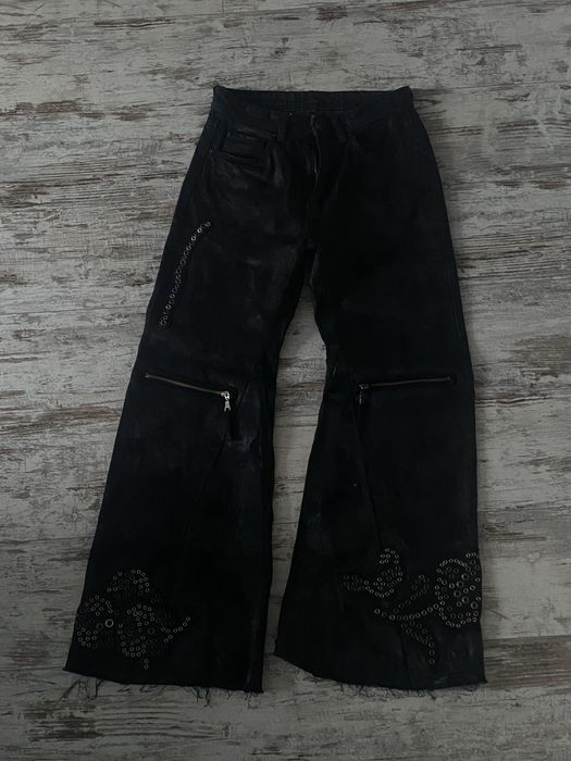 Flared waxed джинси