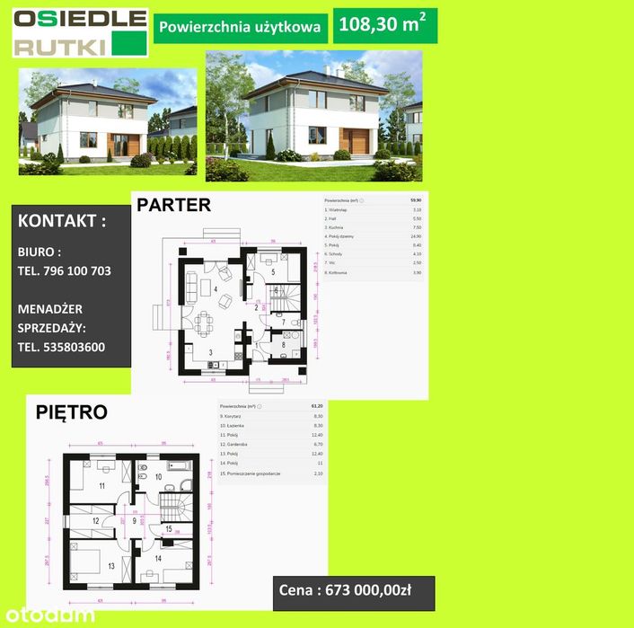 Domy - stan deweloperski | 52–152 m² |działki 500–700 m2|różne ceny