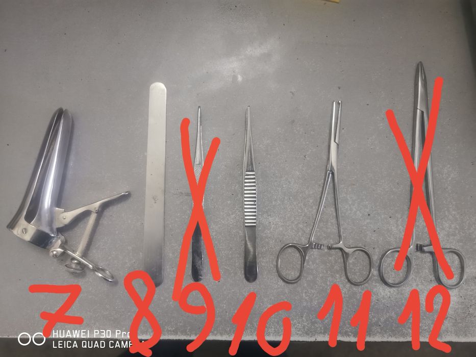 Зажими, пінцети, шприци, голки