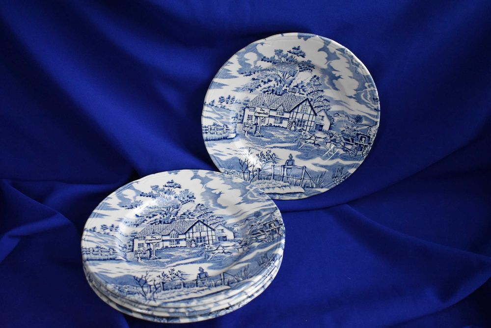 Talerze obiadowe Luneville France English Style  porcelana angielska