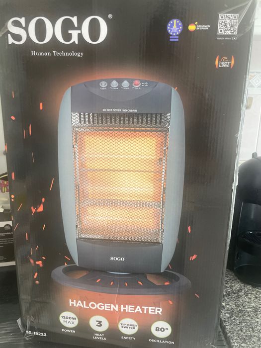 Aquecedor Halogéneo SOGO 1200 W - Novo selado na caixa