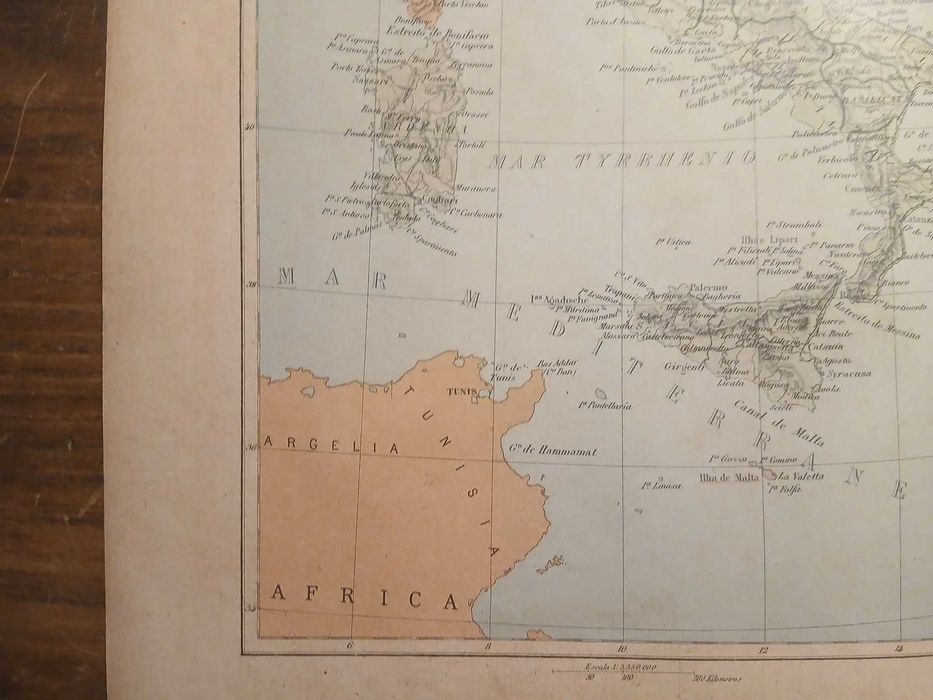 Mapa Italia e Península dos Balcãs (Final do Séc XIX, Início do Séc XX)