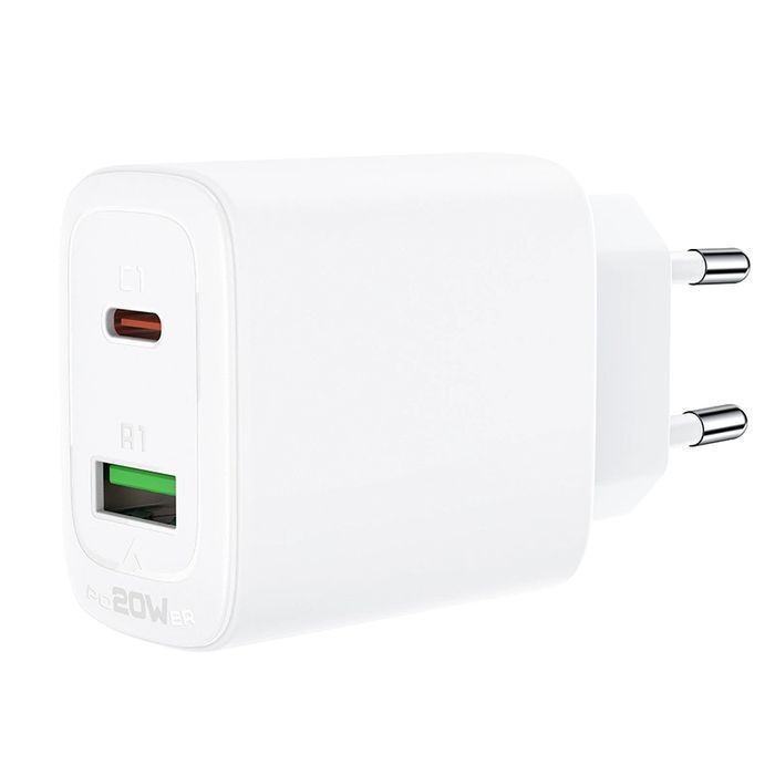 Acefast ładowarka sieciowa USB Typ C / USB 20W, PPS, PD, QC 3.0, AFC,