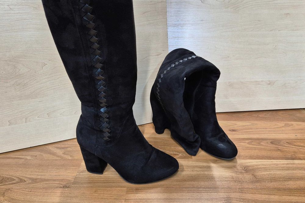 Kozaki damskie wysokie czarne r38