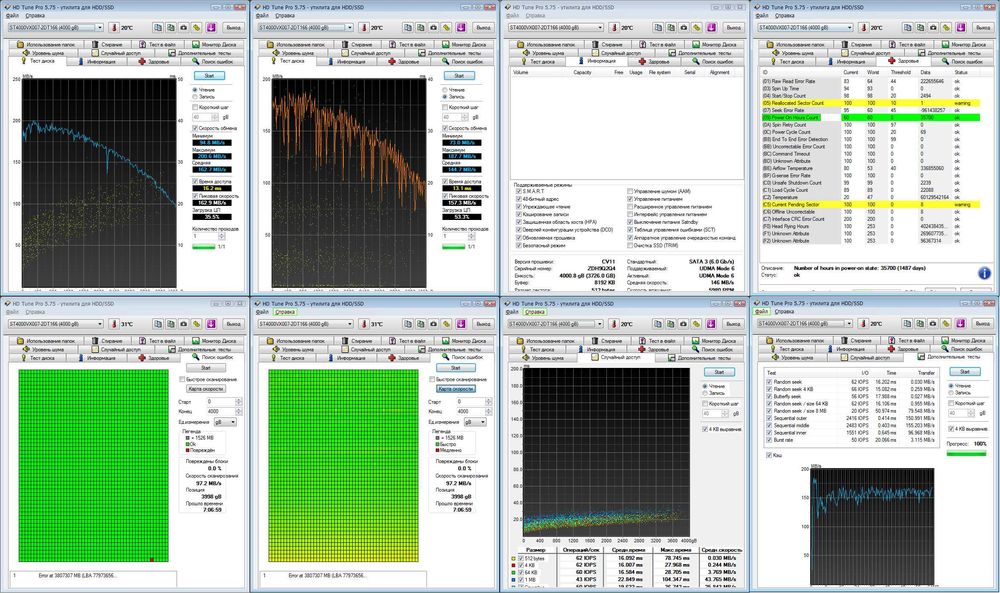 Жест.диск 4TB Seagate ST4000VX007 SkyHavk компл. 4шт под RAID 5,10