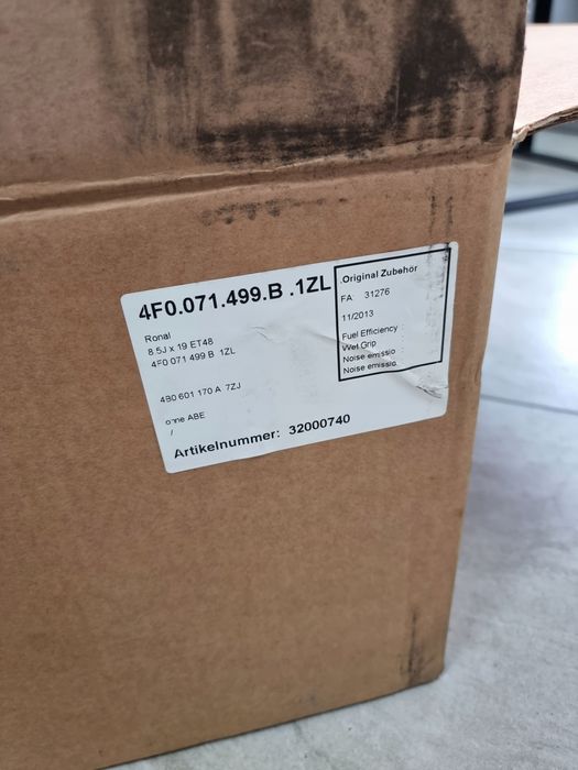 Oryginalne Alufelgi Felgi Audi S6 C6 19 Cali Nowe 4F0071499B