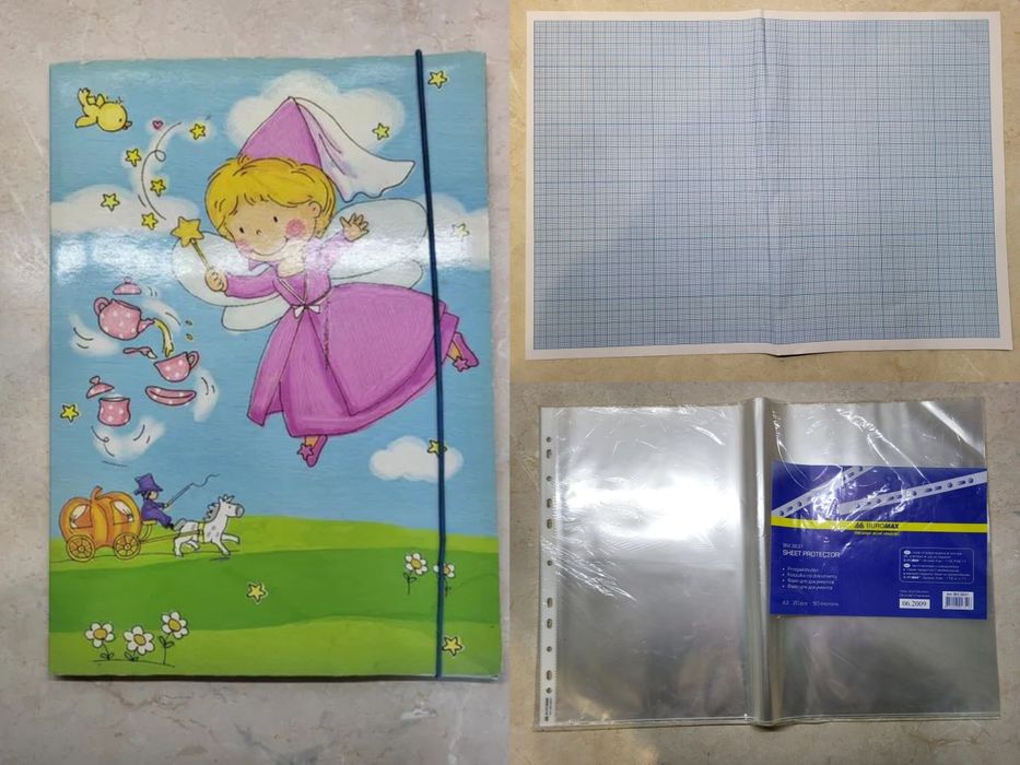 Папка А3 на гумці кольорова, папір для креслення А3, файли А3